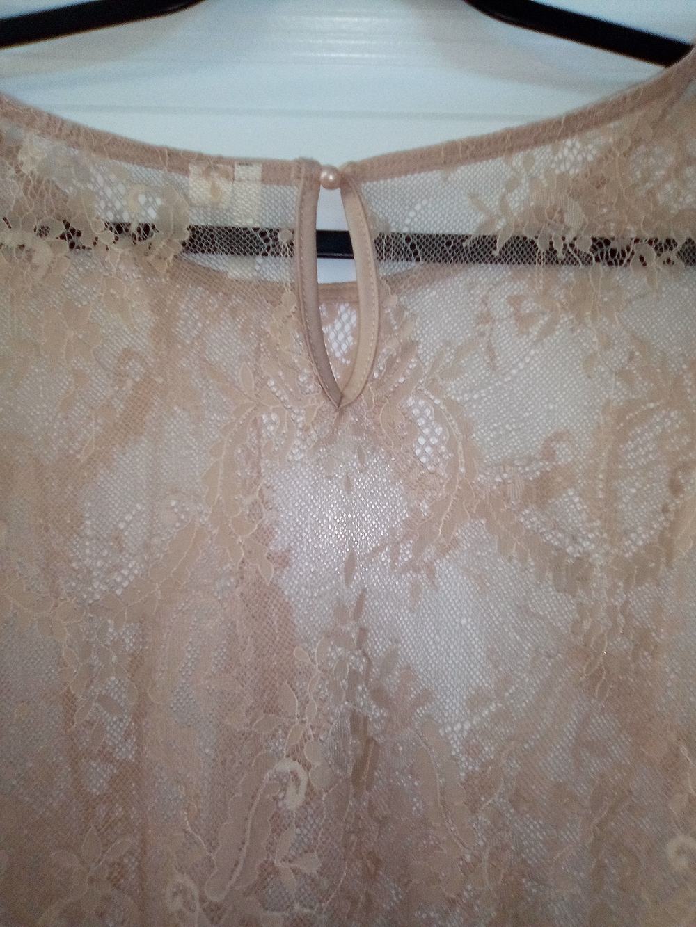 Ultra Pink Coquette Balletcore Boho Chic Whimsigoth Lace Sheer Blouse Size Large - Picture 9 of 9